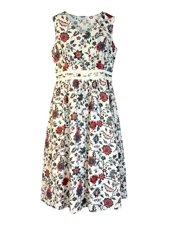 Coldwater Creek Dresses & Skirts - Coldwater Creek Size PM Cotton Floral Fit & Flare Dress Sleeveless Cottagecore